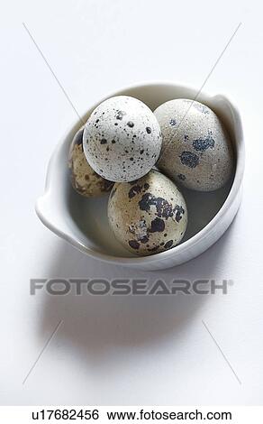 Stock Photograph - bowl of quail eggs. Fotosearch