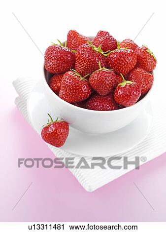 Stock Image - Bowl Of Strawberries. Fotosearch