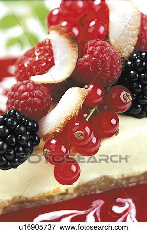 Stock Photo - cheese cake and berries. Fotosearch