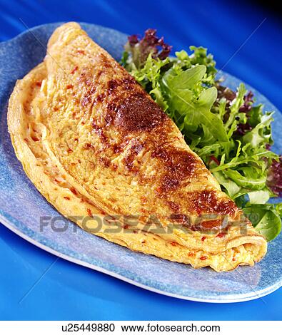 Cheese Omelette With Salad View Large Photo Image Stock Image - Cheese Omelette With Salad. Fotosearch
