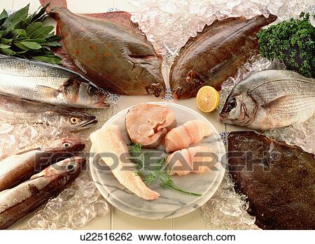 Stock Image - Chilled Fish Counter - Non Exclusive. Fotosearch