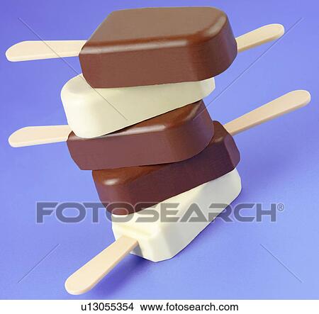Chocolate Ice Cream Lollipops - Non Exclusive View Large Photo Image Picture - Chocolate Ice Cream Lollipops - Non Exclusive. Fotosearch