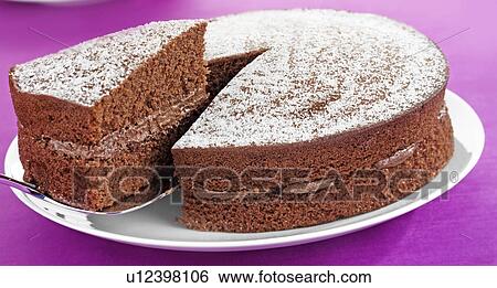 Stock Photograph - Chocolate Sponge Cake. Fotosearch