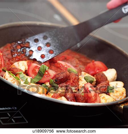 Stock Photograph - Chorizo and chicken. Fotosearch