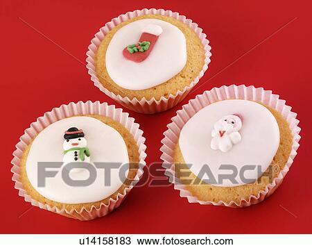 Christmas Cupcakes - Non Exclusive View Large Photo Image Stock Image - Christmas Cupcakes - Non Exclusive. Fotosearch