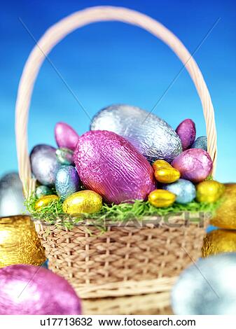Easter Egg Basket - Non Exclusive View Large Photo Image Stock Image - Easter Egg Basket - Non Exclusive. Fotosearch
