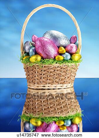 Stock Photo - Easter Egg Basket - Non Exclusive. Fotosearch