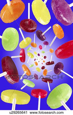 Stock Image - Flying lollypops. Fotosearch