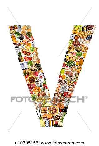 Foodfont Letter v on White - Non Exclusive View Large Photo Image Stock Photograph - Foodfont Letter v on White - Non Exclusive. Fotosearch
