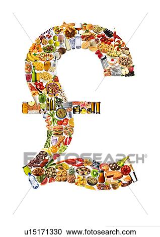 Stock Image - Foodfont Pound Sterling Symbol on White - Non Exclusive. Fotosearch