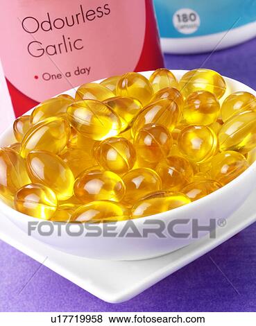Stock Photo - Garlic Capsules - Non Exclusive. Fotosearch