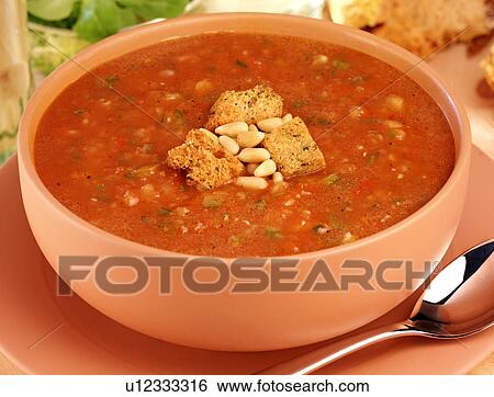 Stock Photograph - Gazpacho Soup - Non Exclusive. Fotosearch