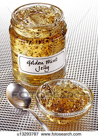 Stock Photo - Golden Mint Jelly - Non Exclusive. Fotosearch