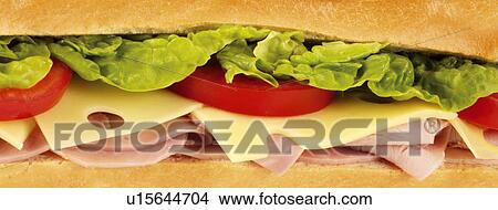 Picture - Ham and cheese sandwich. Fotosearch