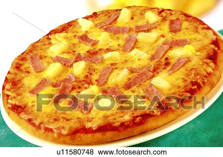 Ham And Pineapple Pizza - Non Exclusive View Large Photo Image Stock Photo - Ham And Pineapple Pizza - Non Exclusive. Fotosearch