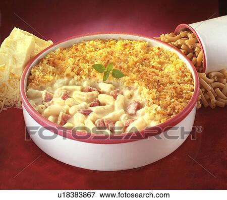 Macaroni Cheese With Ham - Non Exclusive View Large Photo Image Stock Photo - Macaroni Cheese With Ham - Non Exclusive. Fotosearch