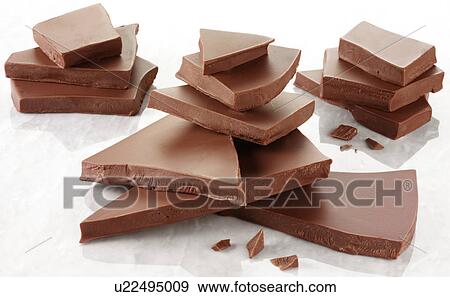 Stock Photo - Milk Chocolate Chunks - Non Exclusive. Fotosearch