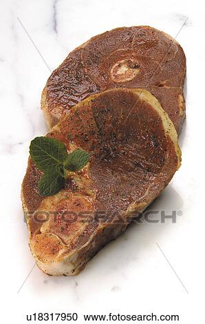 Stock Image - Minted lamb chops. Fotosearch