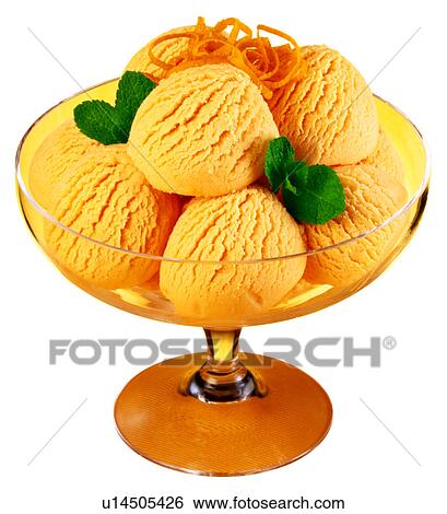 Orange Ice Cream on White - Non Exclusive View Large Photo Image Stock Photograph - Orange Ice Cream on White - Non Exclusive. Fotosearch