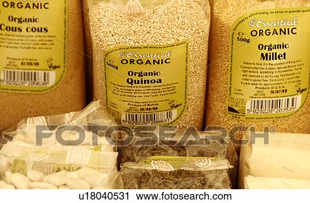 Stock Image - Organic Grains and Pulses. Fotosearch