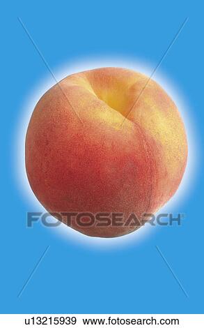 Stock Photo - Peach on blue. Fotosearch