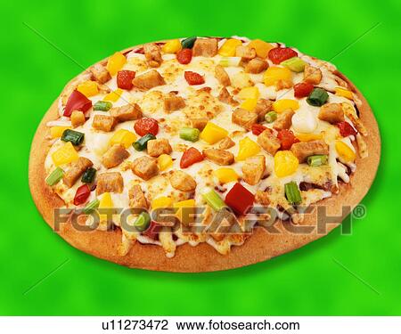 Stock Image - Pizza on green. Fotosearch
