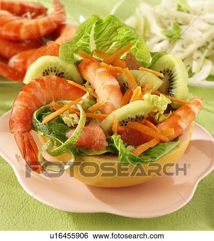 Prawn And Kiwi Salad - Non Exclusive View Large Photo Image Stock Photograph - Prawn And Kiwi Salad - Non Exclusive. Fotosearch