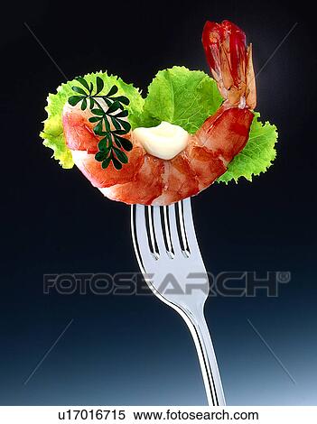 Prawn on a fork View Large Photo Image Stock Photography - Prawn on a fork. Fotosearch