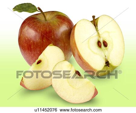 Stock Photograph - Red Apples On Green - Non Exclusive. Fotosearch
