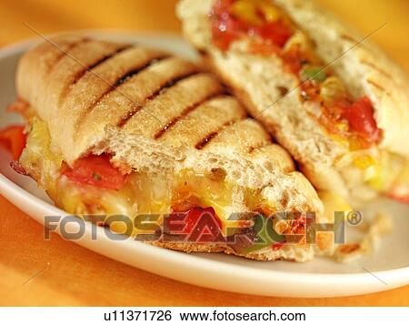 Stock Photograph - Roast Vegetable Panini. Fotosearch