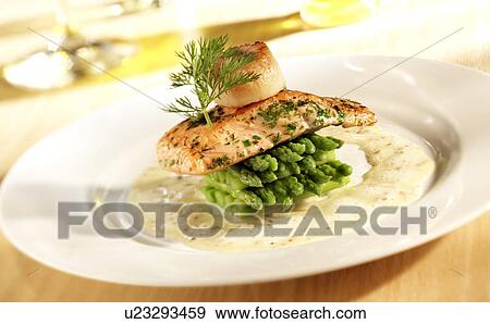 Salmon and asparagus View Large Photo Image Stock Photo - Salmon and asparagus. Fotosearch