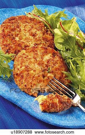 Stock Photo - Salmon Fishcakes - Non Exclusive. Fotosearch