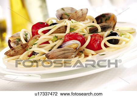 Stock Image - Seafood spaghetti. Fotosearch