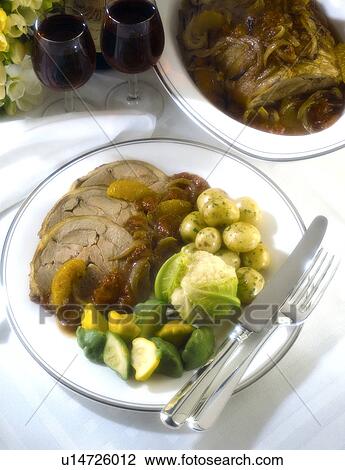 Stock Image - Sliced lamb. Fotosearch