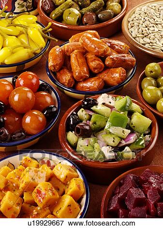 Spanish Tapas Selection - Non Exclusive View Large Photo Image Stock Photo - Spanish Tapas Selection - Non Exclusive. Fotosearch