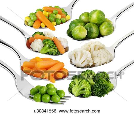 Spoons With Vegetables on White - Non Exclusive View Large Photo Image Stock Photograph - Spoons With Vegetables on White - Non Exclusive. Fotosearch