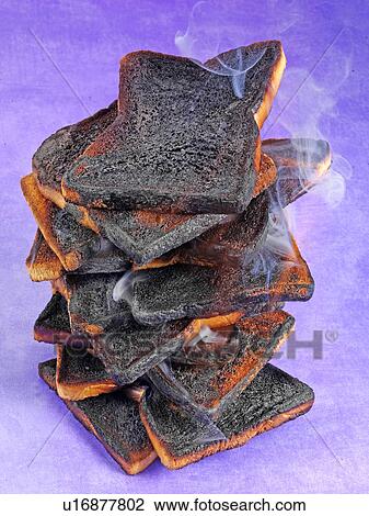 Stock Image - Stack of Burnt Toast - Non Exclusive. Fotosearch