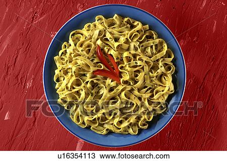 Stock Image - Tagliatelli pesto. Fotosearch