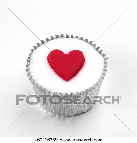 Stock Photo - Valentines cup cake. Fotosearch