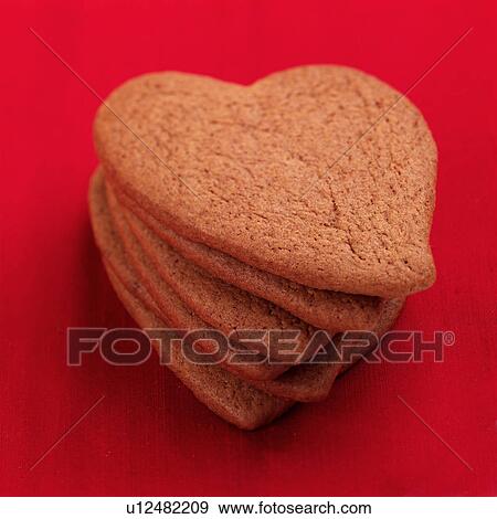Valentines ginger heart biscuits View Large Photo Image Stock Photo - Valentines ginger heart biscuits. Fotosearch