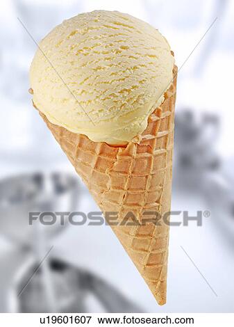 Vanilla Ice Cream Cone - Non Exclusive View Large Photo Image Stock Photo - Vanilla Ice Cream Cone - Non Exclusive. Fotosearch