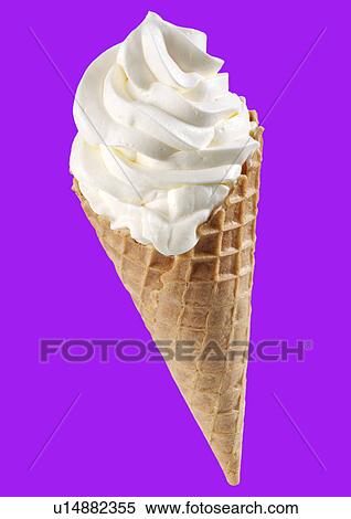 Vanilla Ice Cream Cone on Purple - Non Exclusive View Large Photo Image Stock Photography - Vanilla Ice Cream Cone on Purple - Non Exclusive. Fotosearch