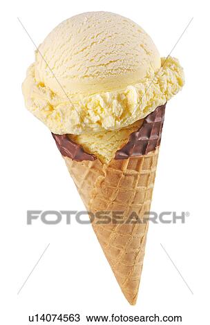 Vanilla Ice Cream Cone on White - Non Exclusive View Large Photo Image Stock Image - Vanilla Ice Cream Cone on White - Non Exclusive. Fotosearch