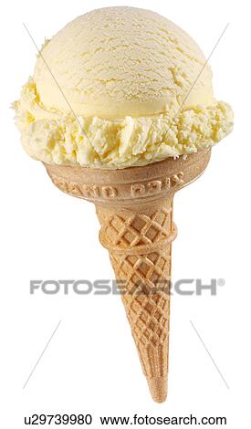 Stock Image - Vanilla Ice Cream on White - Non Exclusive. Fotosearch