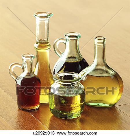 Stock Image - Various nut oils. Fotosearch
