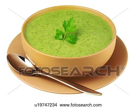 Picture - Watercress Soup Cut Out - Non Exclusive. Fotosearch