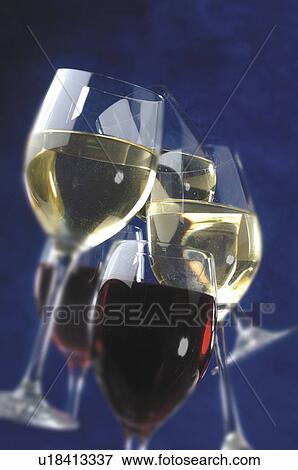 Stock Photo - White and red wine. Fotosearch