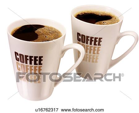 Zwei Kaffeetassen Weiss Nichts Exklusiv Stock Foto U Fotosearch