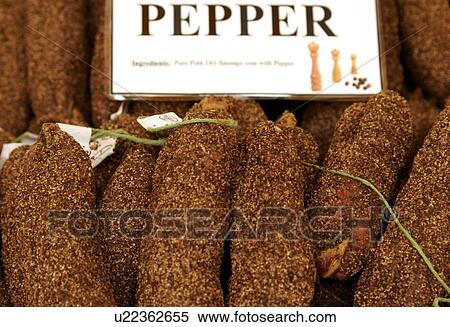 Air dried french pork sausages View Large Photo Image Stock Photography - Air dried french pork sausages. Fotosearch