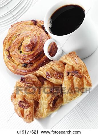 Stock Image - Baking Danish Pastries And Coffee - Non Exclusive. Fotosearch